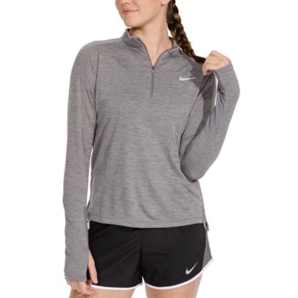 Nike Running Gray Dri Fit Pacer 1/2 Zip Pullover Sz M